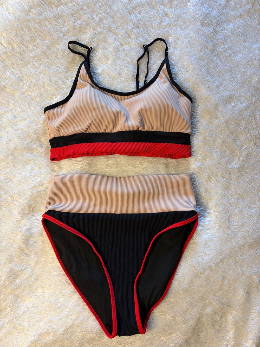 Ribbed Two-Tone Bikini